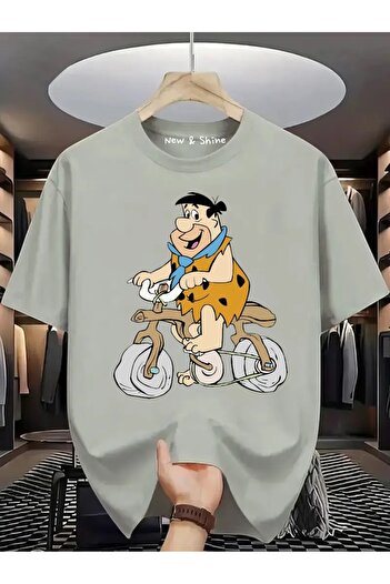 New Shine Fred Çakmaktaş Baskılı Büyük Beden Oversize T-Shirt