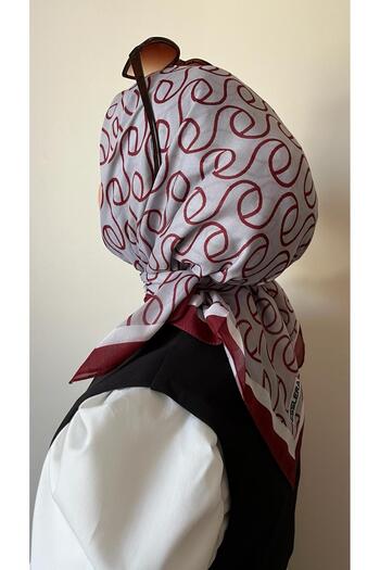 ESSLERA Burgundy Soft Scarf with Spiral Pattern