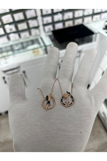 Papatya Silver 925 Ayar Rose Kaplama Zirkon Taşlı Anne Çocuk Gümüş Kolye