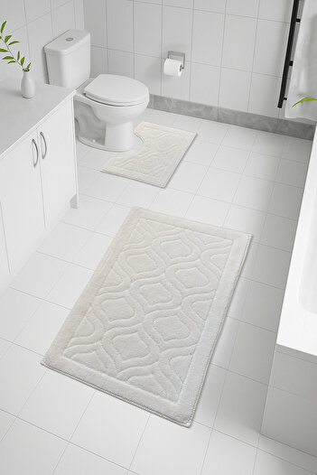 FeelHome CottonBloom 100% βαμβακερό μαλακό σούπερ απορροφητικό σετ γονικής πατόσακας μπάνιου 2 τεμαχίων 50x80 - 40x50