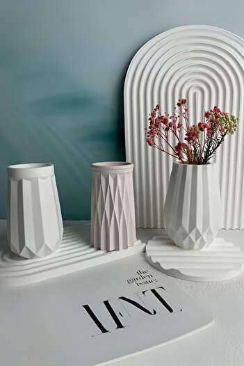 Minima Art Studio Set of 3 10.5 cm Pampas Pinterest Vase Set Home Decoration Table Ornament