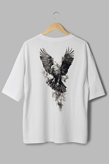 Overoz Eagle Printed Semi Oversize T-Shirt 1191