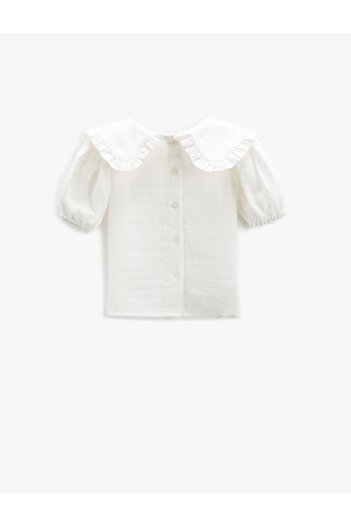 Koton Blouse Baby Neck Short Balloon Sleeve Cotton