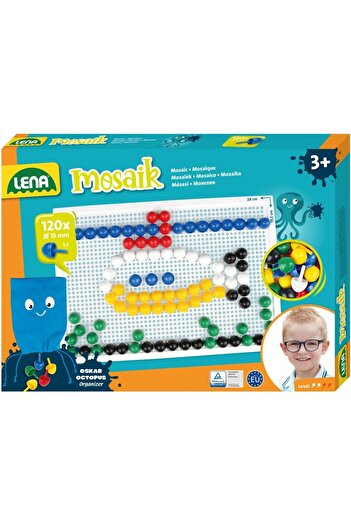 LENA Creative set Multicolored Mosaic with 120 pieces of 15 mm opaque