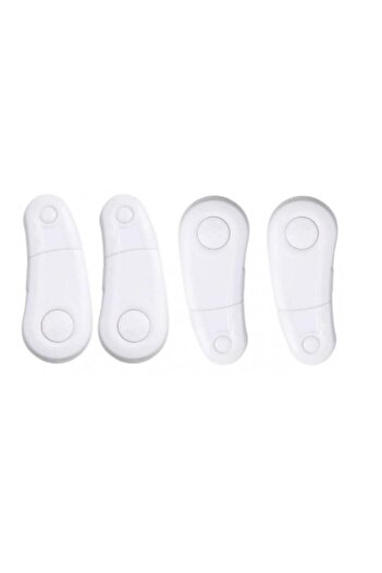 Empria Set 4 bucati sigurante rotative, pentru usi dulap, 9.3 x 3.5 x 1.5 cm, Alb, siguranta bebe