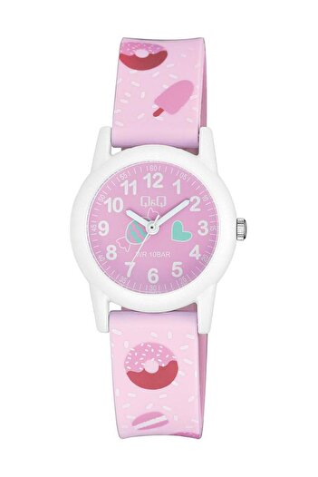 Q&Q Qq Vr99J011Y Water Resistant Pink Children's Wristwatch