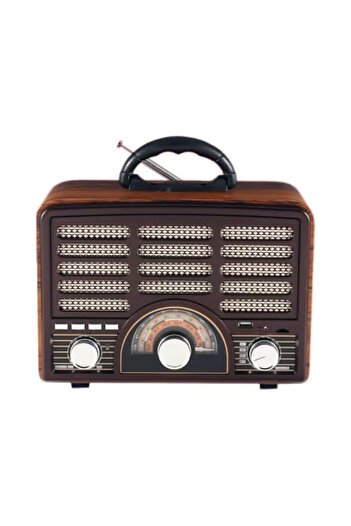 Denx Rechargeable HI-FI Radio with Remote Control, Large Capacity Battery, Portable, Retro Style FM Radio