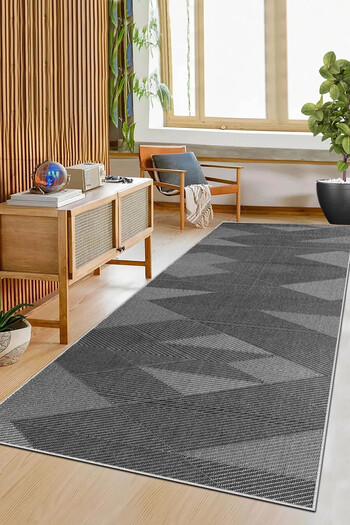 df home Geometric Scandinavian Printed Dustproof Living Room Carpet - Washable Non-Slip Base 8122