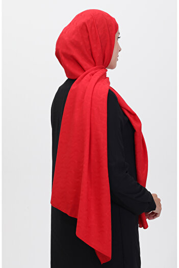 sefamerve Madame Mary Ivy Jacquard Shawl 19088-08 Red
