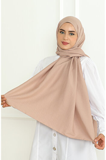 sefamerve 81076-10 Model Milk Brown Dobby Shawl