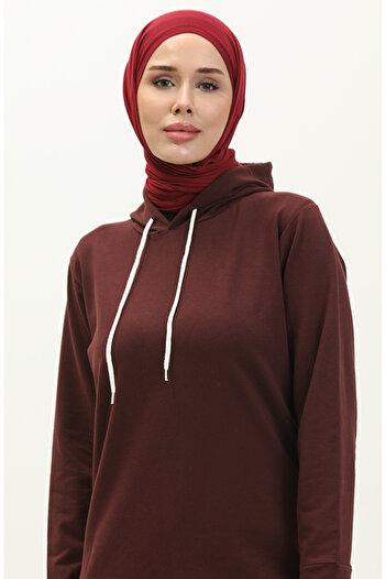 sefamerve Φούτερ Dark Cherry Hooded - Two Thread 23006-01