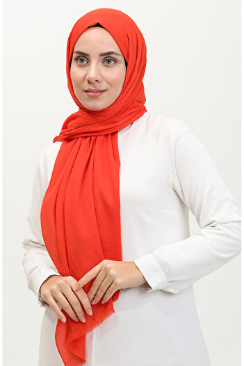 sefamerve Orange Wrap Shawl - 90161-22