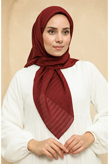 sefamerve Burgundy Chiffon Scarf 2015-21