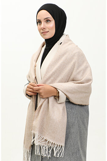 sefamerve 2063-09 Model Mink Plain Acrylic Shoulder Shawl
