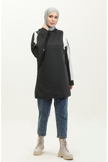 sefamerve Anthracite Hooded Sweatshirt - 23080-02