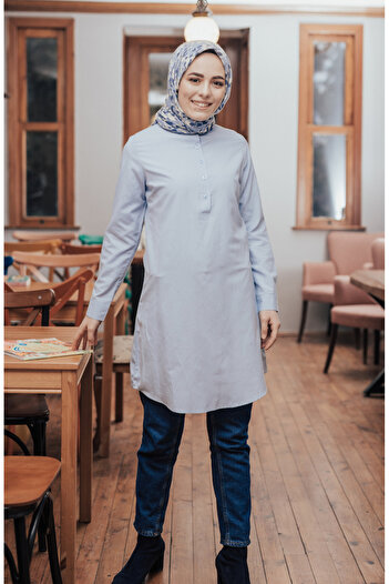 sefamerve Blue Judge Collar Tunic - 6474-02