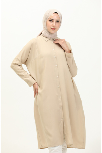 sefamerve Stone Colored Raglan Sleeve Tunic - 6433-22