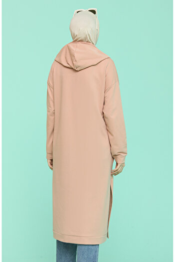 sefamerve Kapüşonlu Spor Tunik 3007-04 Pudra