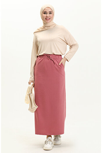 sefamerve Dried Rose Pocketed Sports Skirt - 0152-22