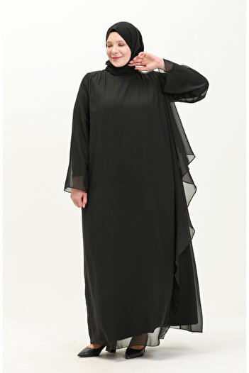 sefamerve Black Stone Detailed Evening Dress - 23030-01