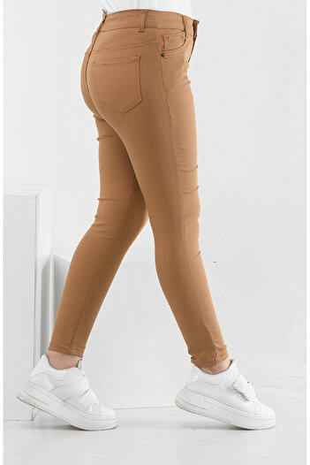 sefamerve 1304-01 Model Brown Skinny Leg Jeans