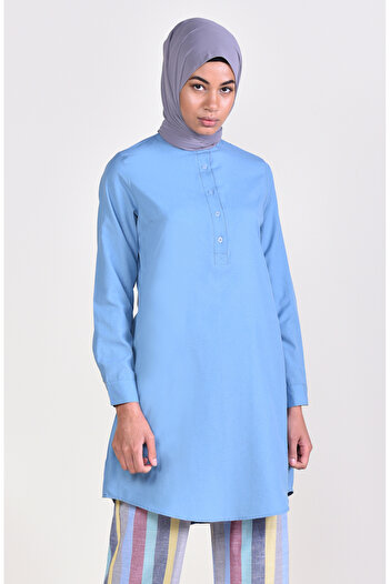 sefamerve Judge collar tunic 6474-01 indigo blue