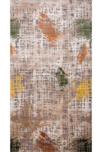 df home 3058 Model Digital Printed Cutting Mat - Washable Non-Slip Base and Entrance Carpet