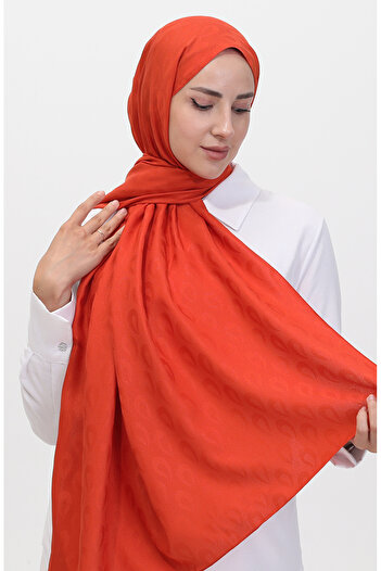 sefamerve Madame Mary Damla Jacquard Shawl 19085-13 Tile