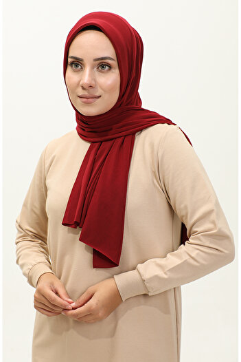 sefamerve Claret Red Practical Shawl - 1255-08 Model