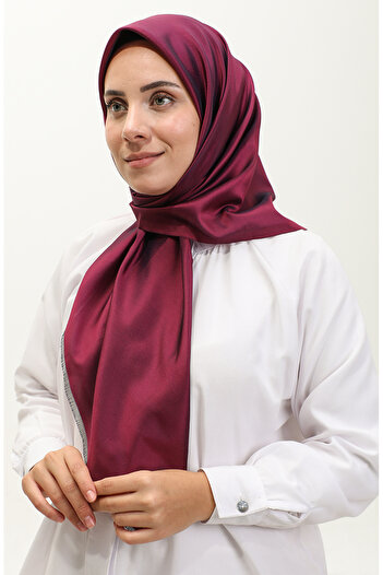 sefamerve 1266-37 Model Plain Plum Scarf
