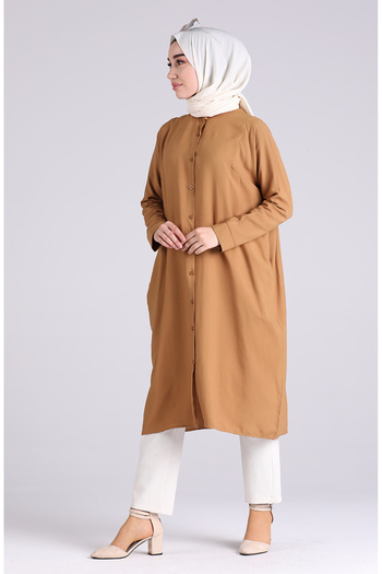 sefamerve Raglan Sleeve Tunic 6433-14 Mink