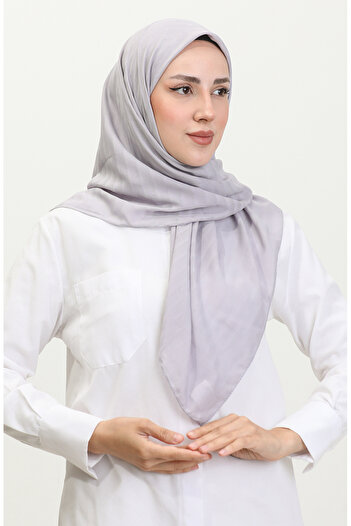 sefamerve 2015-24 Light Gray Chiffon Scarf