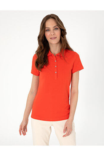 Pierre Cardin Red Regular Fit Cotton Polo Neck Basic T-Shirt 50305776-Vr030