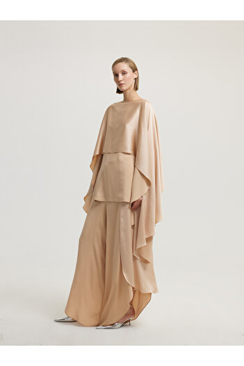 BAQA Asymmetrical Form Beige Blouse