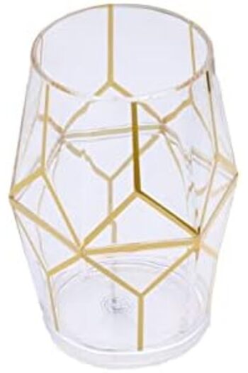 ALSAIF Nova Acrylic Cup Set With Silk-screen Print, , Pack Of 6, Gold