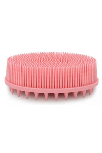 Empria Perie pentru corp 2 in 1, burete din silicon pentru curatare, exfoliere si masaj corporal Roz