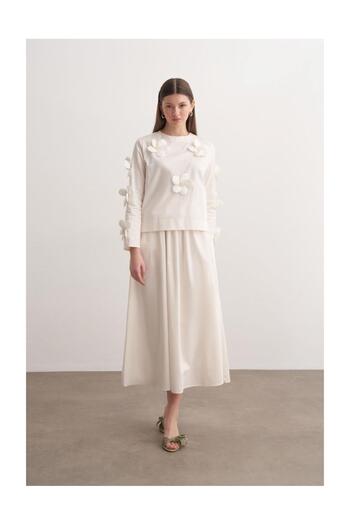 FUSHYA Double Suit with Floral Detailed Skirt