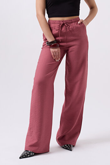Clu Nika Rose Dry Linen Blend Loose Fitted Trousers