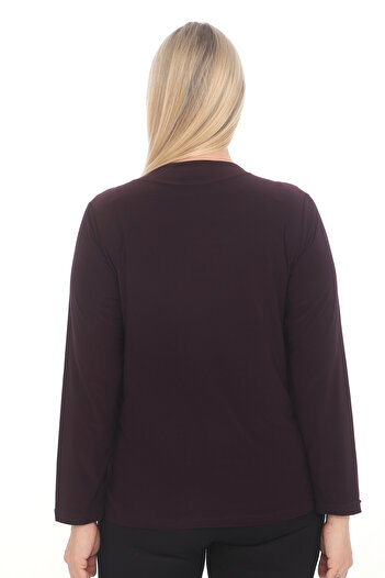 TRENDSE 2-piece lookinG Stoned Beaded Mother's Blouse - Stylish and EveninG Dress