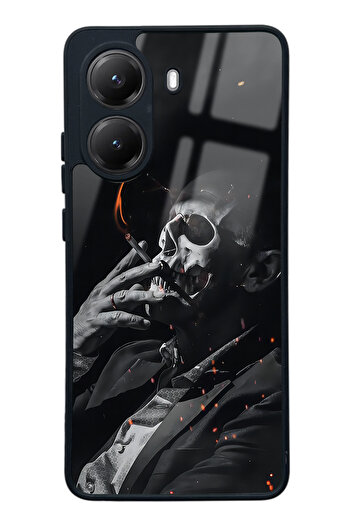 Spoyi Xiaomi Poco X7 Pro Glossy Phone Case with Smoke Skull Design