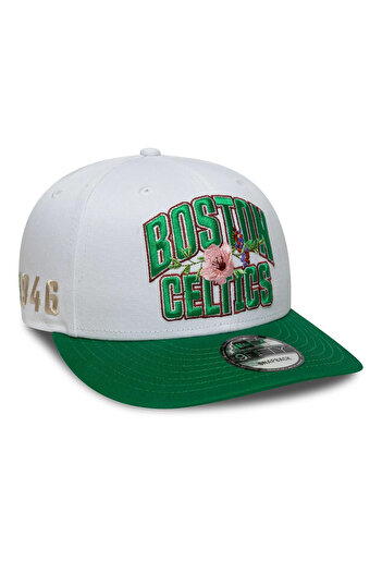 NEW ERA Boston Celtics Nba Wordmark White 9Fifty Snapback Adjustable Hat