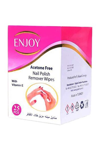 Enjoy ENJOY NAIL POLISH REMOVER WIPES VITAMIN E 25S
