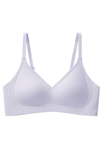Bernato Laser Cut Seamless Support Women's Laser Bra – Thin Striped Textured Fabric, Breathable