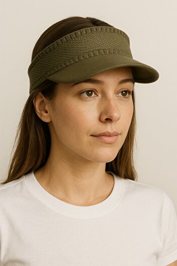 LAGRANZE Women's Knit Detailed Sports Visor Hat - Premium Summer Sun Shield