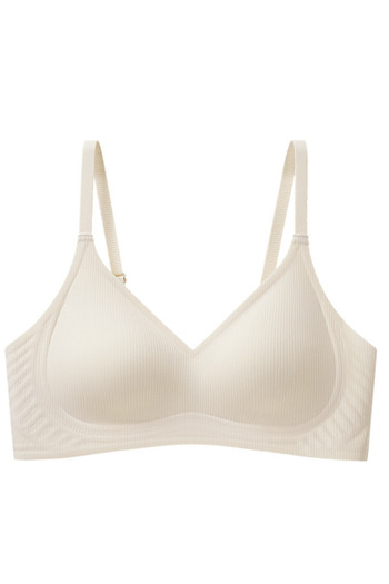 Bernato Laser Cut Seamless Support Women's Laser Bra – Thin Striped Textured Fabric, Breathable