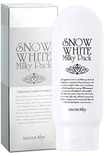 Secret Key Snow White Whitening Milky Pack 200g for Face and Body, Wash-Off Type, Instant Natural Br