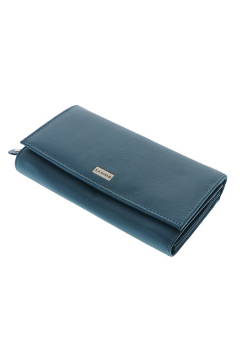 GiftExpress Women's turquoise wallet made of genuine leather La Scala 18cm