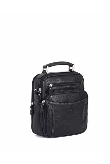Aka Men's Floter Black Leather Portfolio Bag
