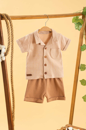 bombe Girl Boy Baby Kids Skin Color 2-Piece Shorts Set Cotton Trend Fashion Bottom Top Set