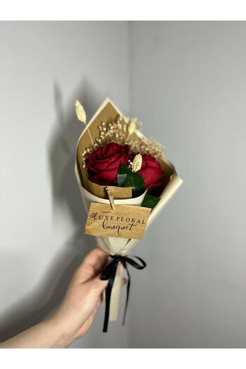 Luxe Floral Bouquet '6' Pieces of 2 Velvet Mini Rose Bouquet & Mother Flower, Gift Flower, Promise of Request, Coffee Side Flower